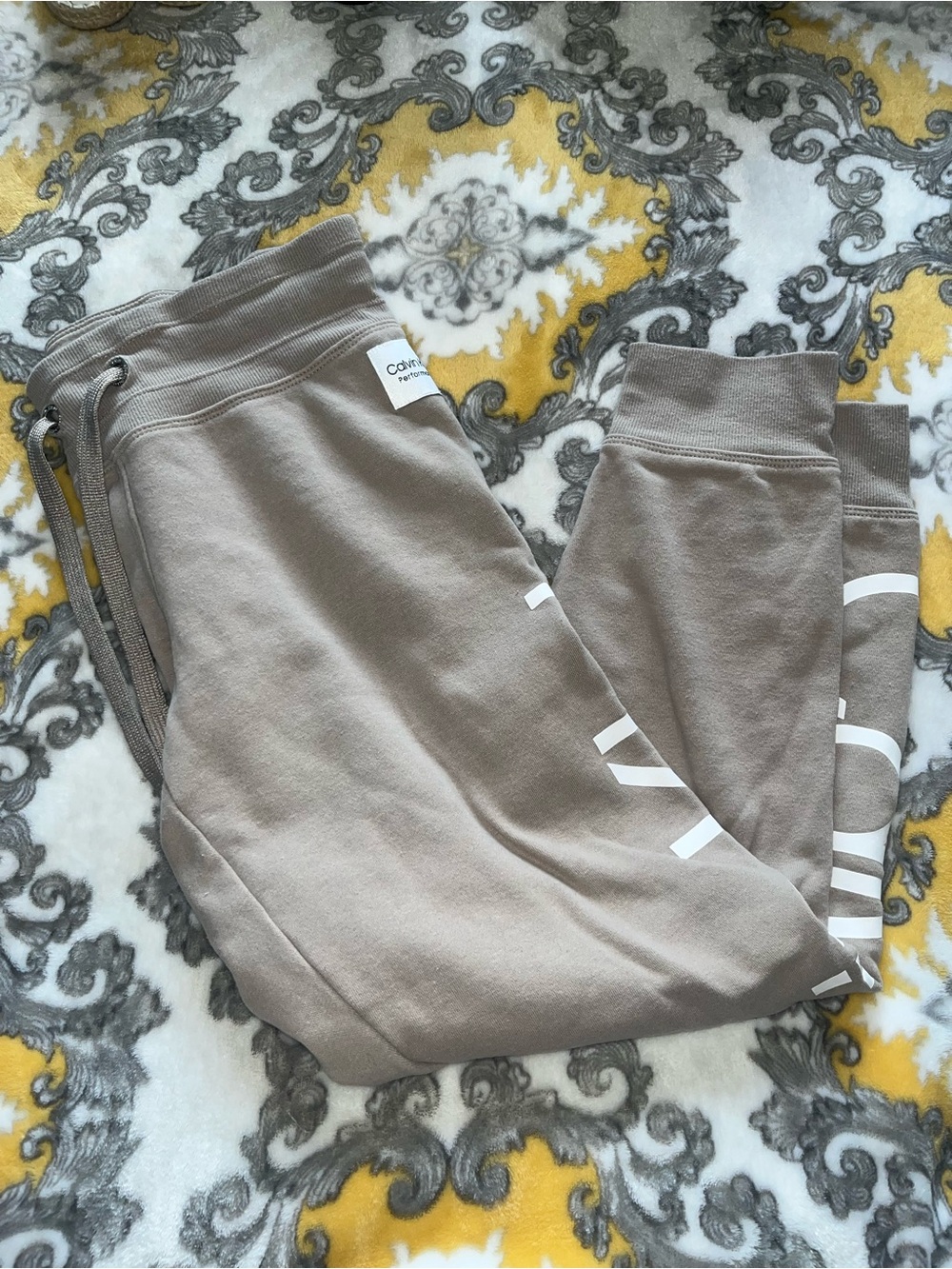 Calvin Klein Women’s Taupe/Beige Logo Jogger Sweatpants